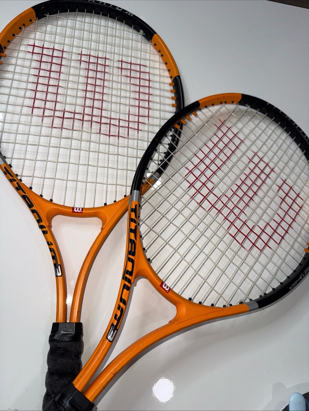 2 Wilson Titanium 3 Soft Shock Tennis Racket. L 3 4 3/8